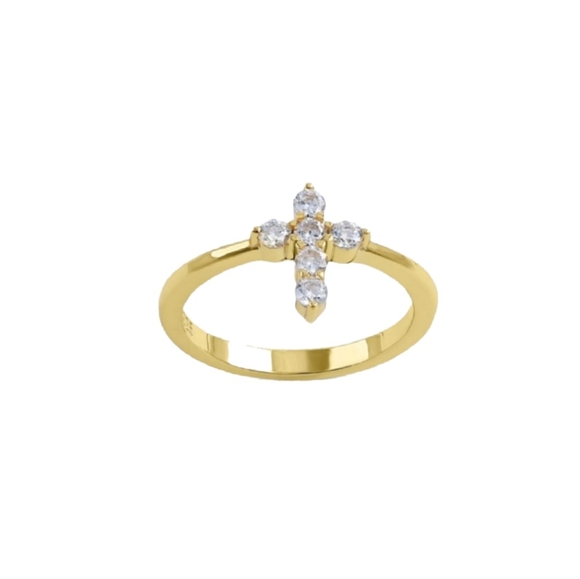 ♥️ Faithful Golden Cross RingCross - Picture 1 of 6